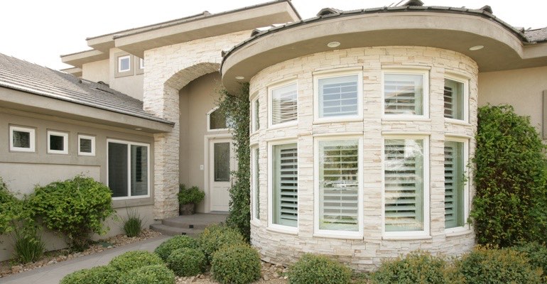 Exterior view of shutters Southern California home